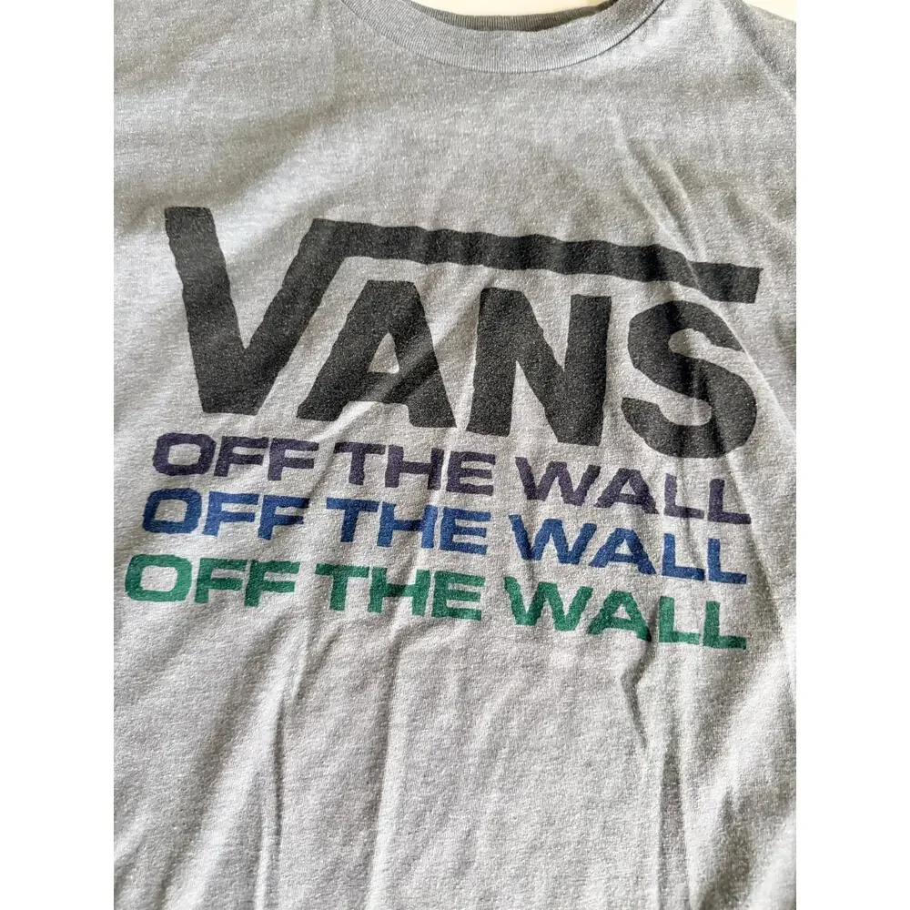 Vans Off The Wall Grey Long Sleeve Graphic T-Shirt Boys L